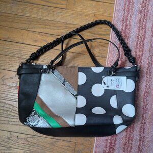 Desigual Polkadot Snakeskin Shoulder Bag